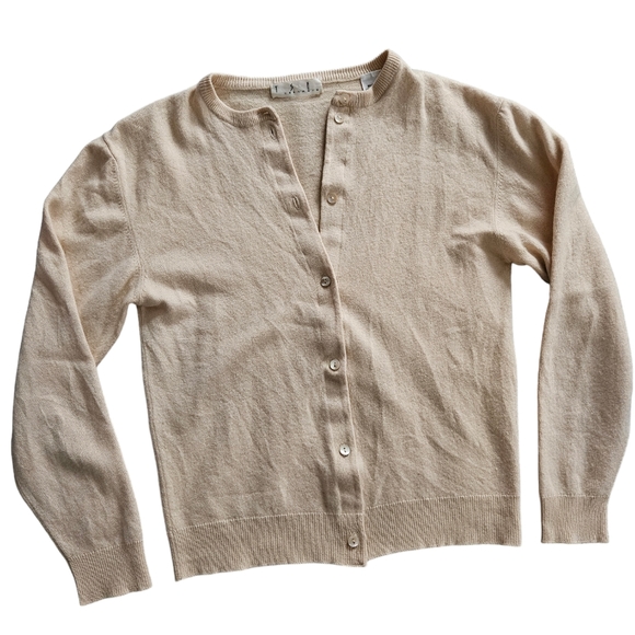 TSE Sweaters - TSE Beige Crewneck Button-Front Cashmere Cardigan